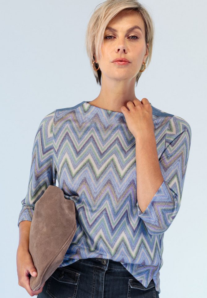bianca Print-Shirt KYLIN in cooler, matt glänzender Strickqualität von bianca