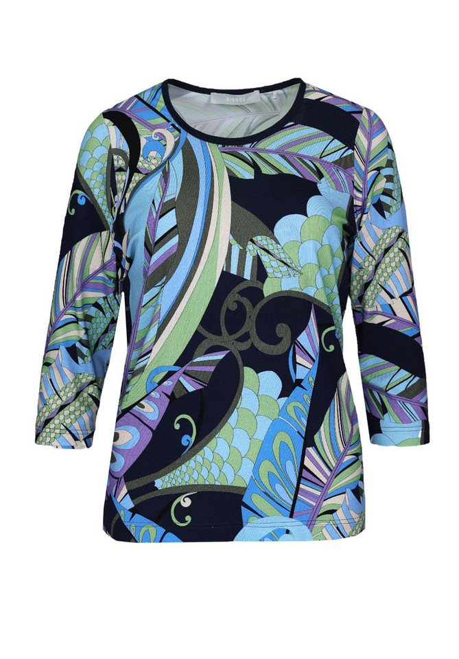 bianca Rundhalsshirt DINI in grafischem Allover-Print in Trendfarben von bianca