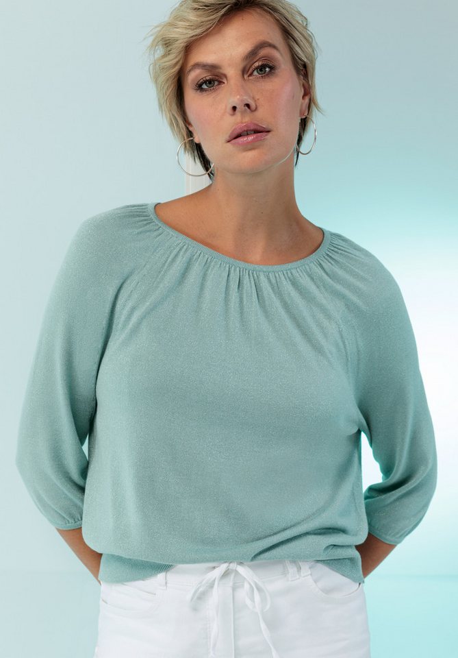 bianca Strickpullover DITA in Lurex-Feinstrick in Pastellfarben von bianca
