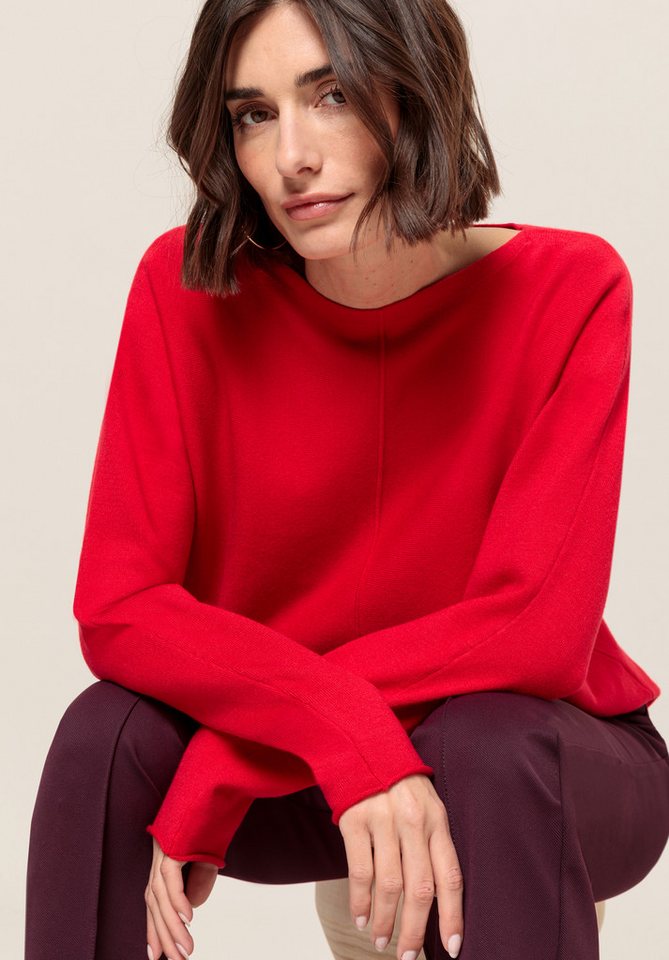 bianca Strickpullover OTIS in Feinstrick-Optik in der Trendfarbe 'fire' von bianca