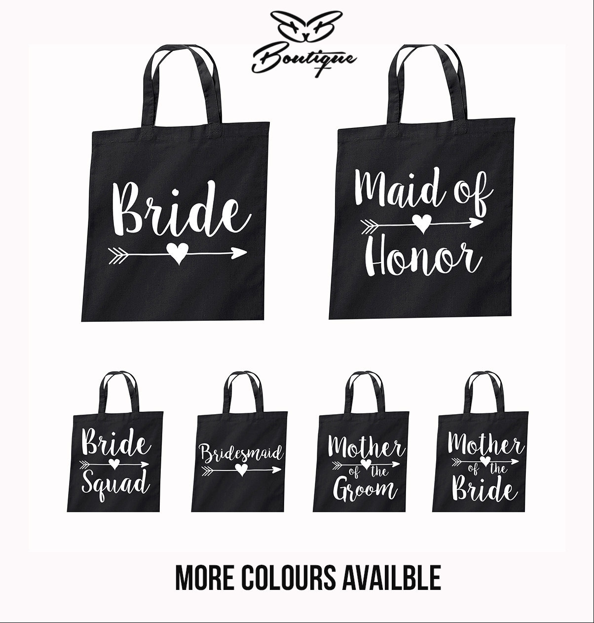 Braut Partei Tasche | Brautjungfer Trauzeugin Mutter Der Braut-Mutter Des Bräutigam Blumenmädchen Blacktote Bachelorette Party von biancabridalboutique