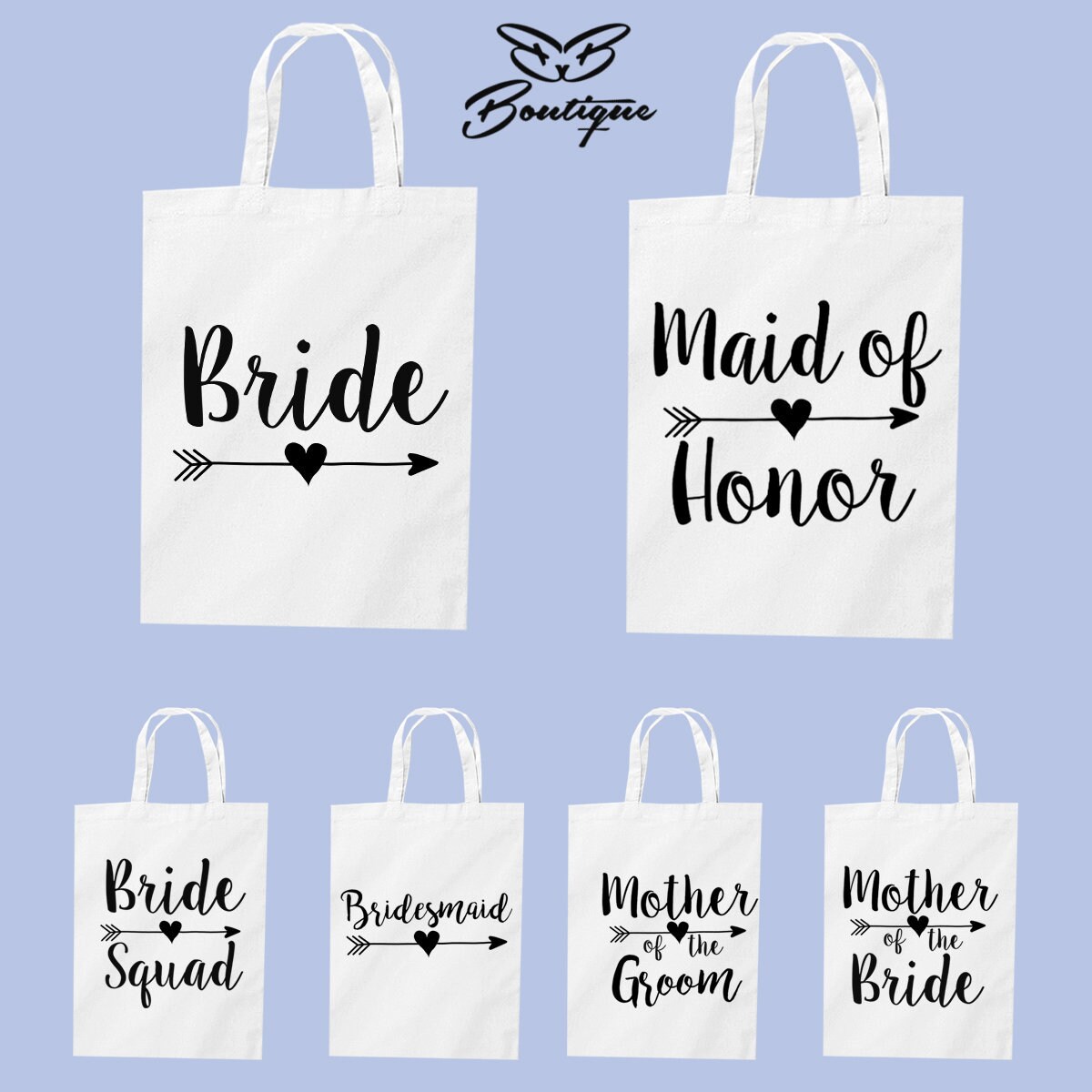 Braut Partei Tasche | Brautjungfer Trauzeugin Mutter Von Der Des Bräutigam Blumenmädchen Weiß Einkaufstasche Bachelorette Party von biancabridalboutique