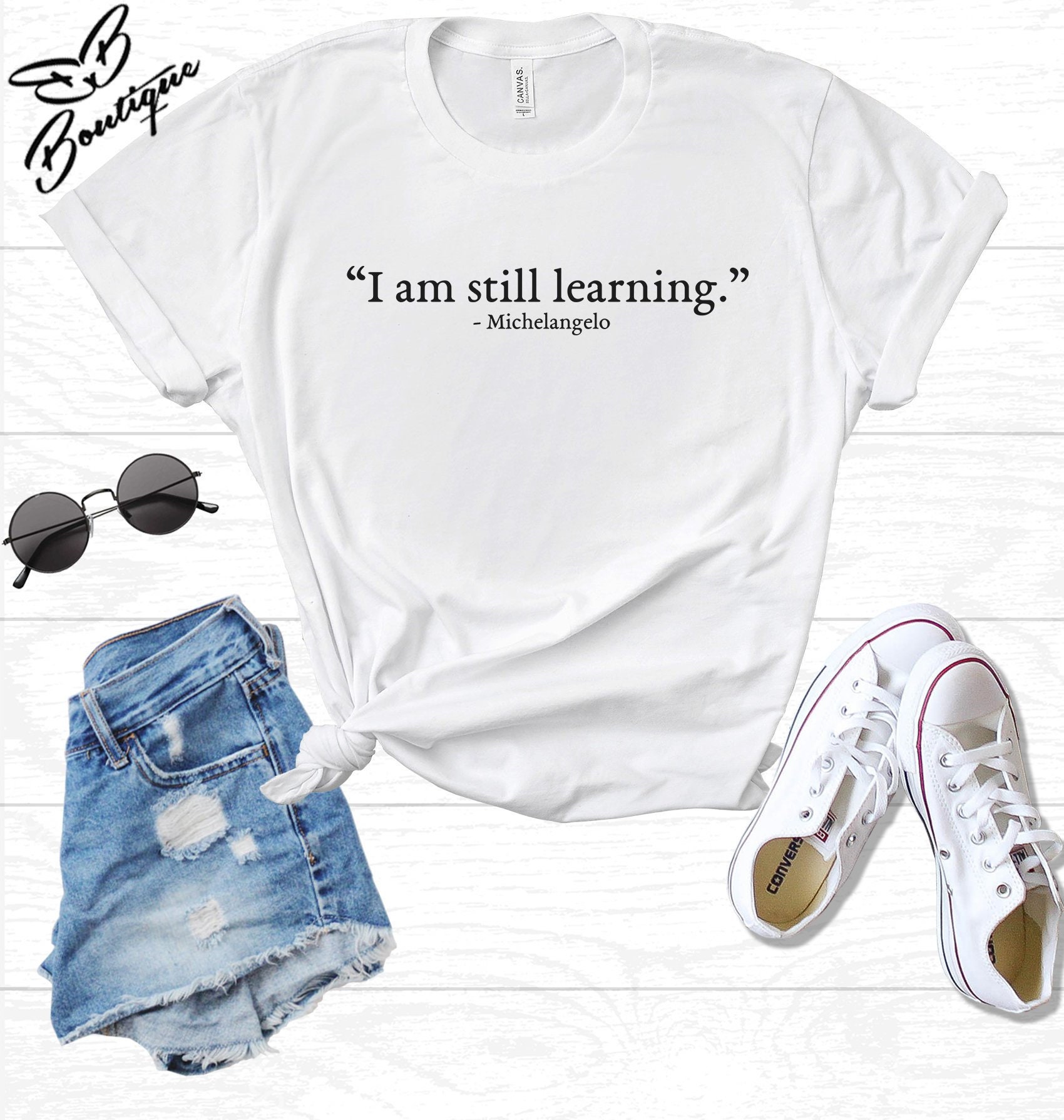 Kunst-T-Shirt, Michelangelo T-Shirt, Ich Bin Immer Noch Lernen, Tumblr, Hipster, Slogan Grafik, Instagram, Unisex, Geschenk, Mode von biancabridalboutique