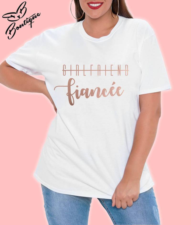 Verlobte Shirt, T-Shirt, Shirt Für Frauen, Verlobung Verlobungsgeschenk, Verlobte, Braut Sein Tshirt, Engagiert Neu Oben von biancabridalboutique