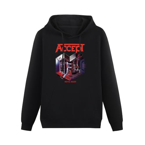 Pullover Warm Hoodies Accept Metal Heart Black Sweatershirt Heavy Metal Hoody Band Black XXL von BICCA