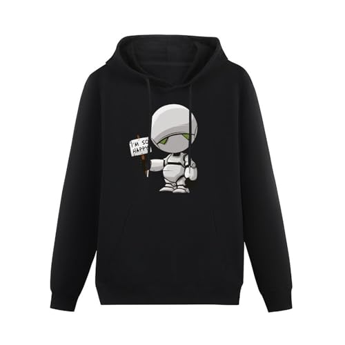 Pullover Warm Hoodies Men's Hoody Marvin The Paranoid Android Hitchhiker's Guide to The Galaxy Funny Artsy Awesome Artwork Printed Hoodie Black M von BICCA