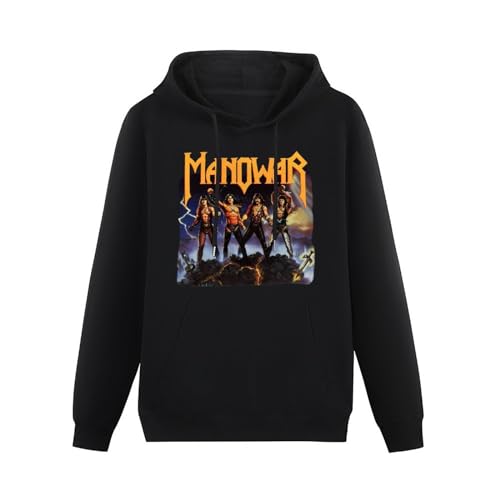 bicca Pullover Warm Hoodies New Manowar Fight Th World Short Hoodie Manowar Band Rock Hoody Black L von bicca