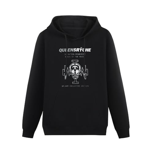 Pullover Warm Hoodies Queensryche Men's Hoody with Kangaroo Pocket Sweatershirt Hoodie Black 3XL von BICCA