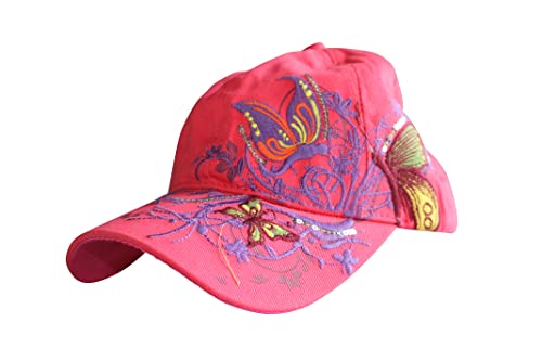 Basecap Schmetterling Blumen Baseball Cap Mütze Hut Kappe Hip Hop Snapback Butterfly & Flower (Pink) von bick.shop