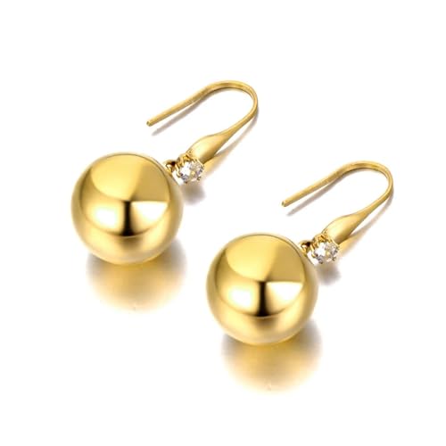 Earrings Stud Earrings Women Jewellery Jewelry Earrings Bohemia Geometry Big Ball For Women Girls Gold-Color von bicup