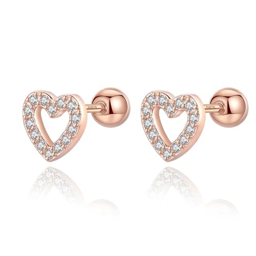 Ohrringe Knopf Ohrringe Frauen Earrings Schmuck Herz Ohrstecker Für Frauen Braut Neugeborene Mini Minimalistisch, Einheitsgröße von bicup