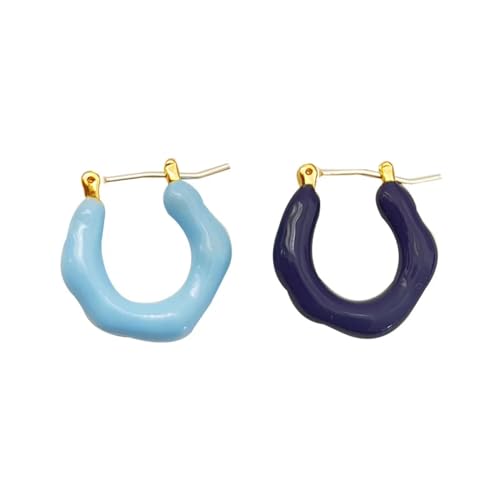Ohrringe Ohrstecker Damen Schmuck Earrings Blaue Farbe Form Asymmetrische Ohrringe Für Frauen Girl Party Accessoires von bicup