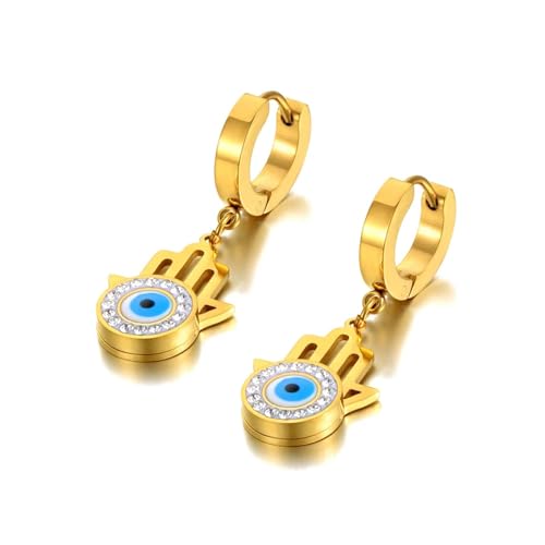 Ohrringe Ohrstecker Damen Schmuck Earrings Blue Eyes Ohrringe Creolen Für Frauen E22053G von bicup