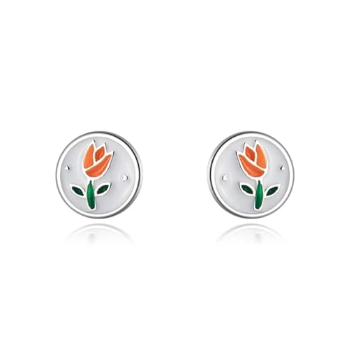 Ohrringe Ohrstecker Damen Schmuck Earrings Blume Tulpe Ohrstecker Für Frauen Mädchen Hochzeit Orange von bicup