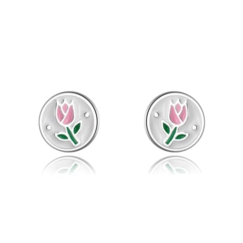 Ohrringe Ohrstecker Damen Schmuck Earrings Blume Tulpe Ohrstecker Für Frauen Mädchen Hochzeit Rosa von bicup