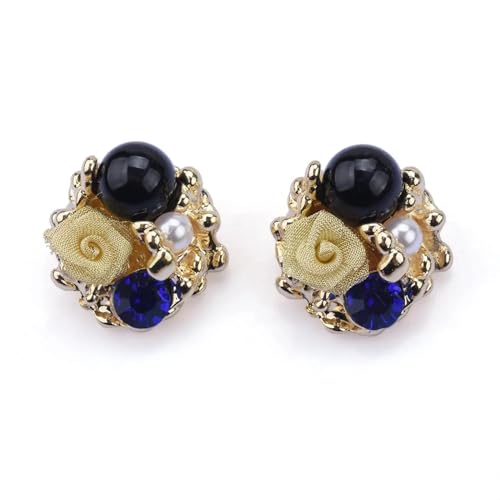 Ohrringe Ohrstecker Damen Schmuck Earrings Blumen Ohrringe Damen Ohrringe Blau von bicup