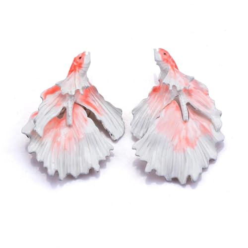 Ohrringe Ohrstecker Damen Schmuck Earrings Grün Pink Orange Blaue Fischform Ohrringe Frauen Rosa von bicup