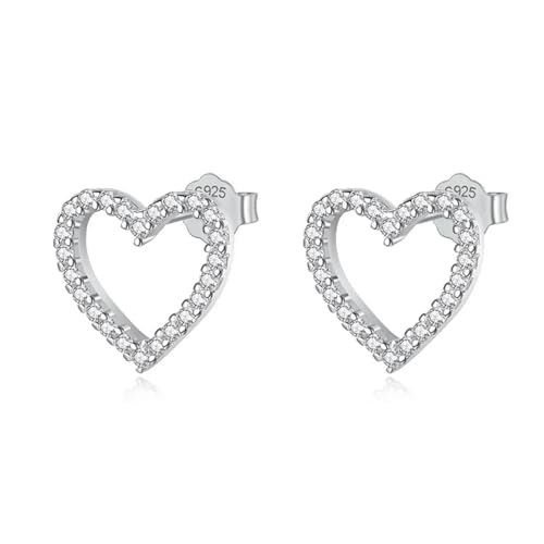 Ohrringe Ohrstecker Damen Schmuck Earrings Hochzeit Liebesherz Ohrstecker Für Frauen Silber von bicup