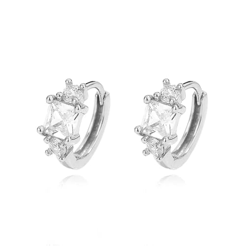 Ohrringe Ohrstecker Damen Schmuck Earrings Hoop Square Cat Paw Heart Pendant Hoop Ohrringe Für Tochter Mädchen Frauen Ssilver von bicup