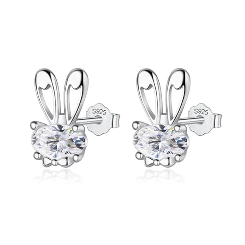 Ohrringe Ohrstecker Damen Schmuck Earrings Kleiner Hase Ohrstecker Für Mädchen Dame Da284-Silber von bicup