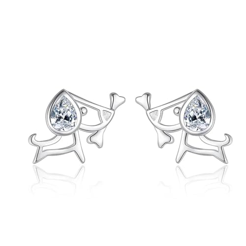 Ohrringe Ohrstecker Damen Schmuck Earrings Kleiner Hase Ohrstecker Für Mädchen Lady F06-Silber von bicup