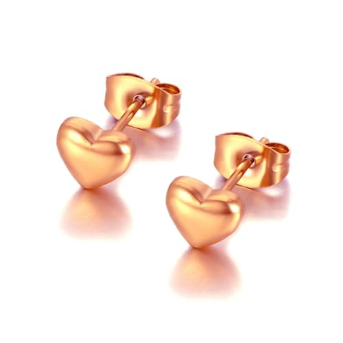 Ohrringe Ohrstecker Damen Schmuck Earrings Liebe Herz Ohrstecker Klassische Hochzeitsfeier Ohrringe Für Frauen Mädchen Rosegoldfarbe von bicup
