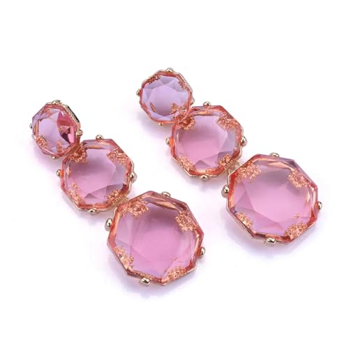 Ohrringe Ohrstecker Damen Schmuck Earrings Ohrringe Frauen Baumeln Lange Ohrringe Rosa von bicup