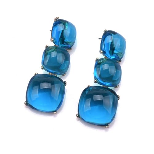 Ohrringe Ohrstecker Damen Schmuck Earrings Ohrringe Frauen Lange Ohrringe Blau von bicup