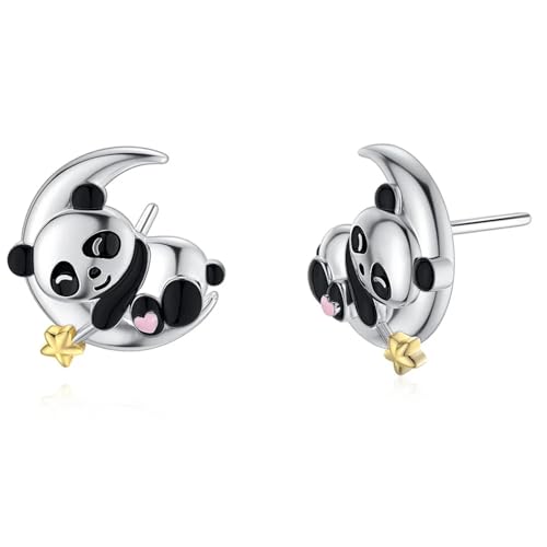 Ohrringe Ohrstecker Damen Schmuck Earrings Ohrstecker Frauen Mond Tier Mädchen Party Kleine Ohrringe von bicup