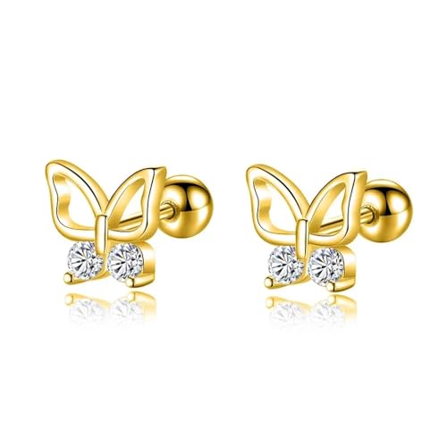 Ohrringe Ohrstecker Damen Schmuck Earrings Schmetterlingsparty Ohrstecker Für Frauen Hochzeit Gold von bicup