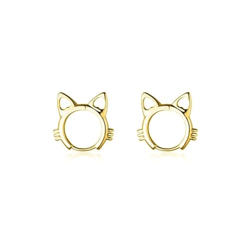 Ohrringe Ohrstecker Damen Schmuck Earrings Süßer Süßer Katzen-Creolen-Ohrring Für Frauen Hochzeit Gold von bicup