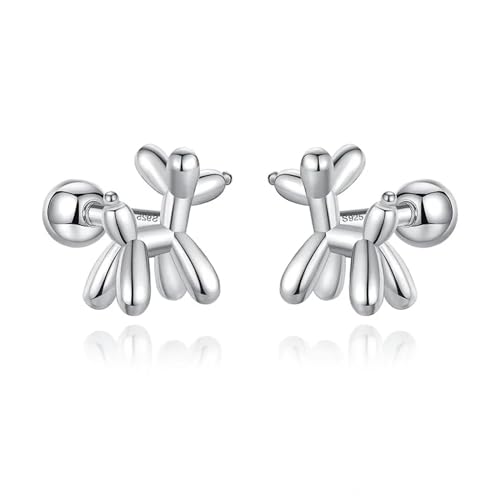 Ohrringe Ohrstecker Damen Schmuck Earrings Süßes Tier Hund Ohrstecker Für Frauen Hochzeitsfeier Silber von bicup