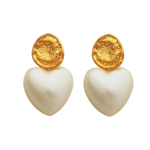 Ohrringe Ohrstecker Damen Schmuck Earrings Weiße Herztropfen-Ohrringe Für Frauen Weibliche Hochzeit von bicup