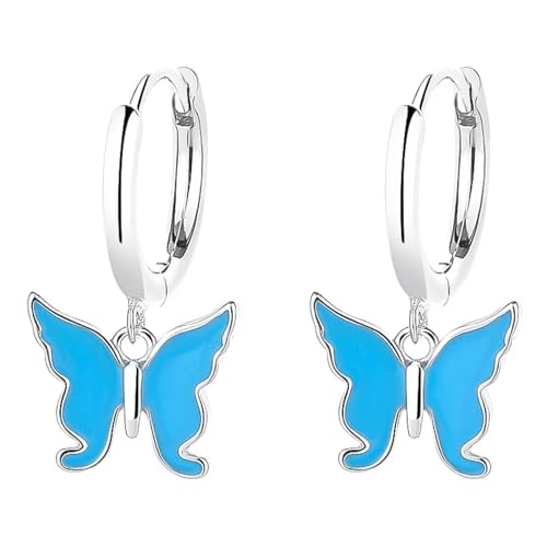 Ohrringe Ohrstecker Damen Schmuck Schmuck Schmetterling Anhänger Creolen für Frauen Hochzeit Party, Einheitsgröße von bicup