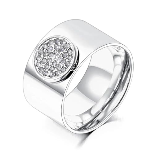 Ring Ringe Damen Bijouterie Herren Großer Breiter Statement-Ring Chunky Round Glossy Für Damen 6 R23004P von bicup