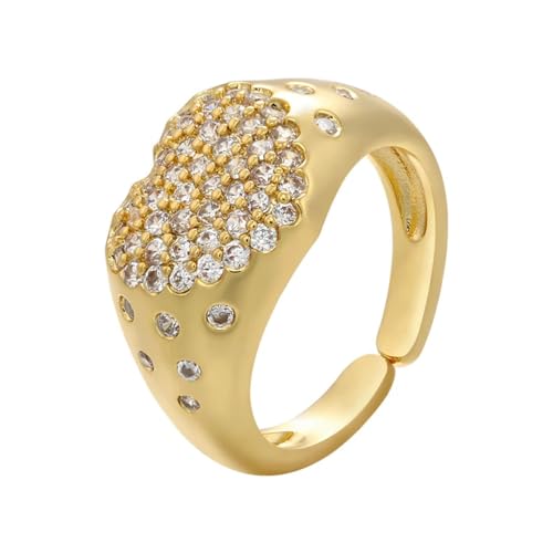 Ring Ringe Damen Bijouterie Herren Ringe Herz Ringe Für Frauen Dicke Offene Ringe Weiblich Hochzeit Gold von bicup