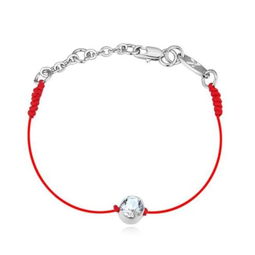 bicup Armband Armreif Schmuck Herren Frauen Bracelets Bracelet Jewellery Dünne Rote Fadenschnur Schnur Seil Rose Kette Armband Hochzeit Silber von bicup