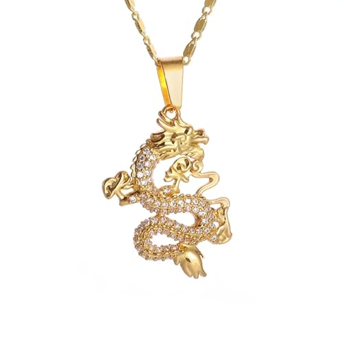 bicup Halskette Ketten Schmuck Herren Frauen Anhänger Necklace Anhänger Damen Halskette Damen Jubiläum Accessoires Al20155-Gold von bicup