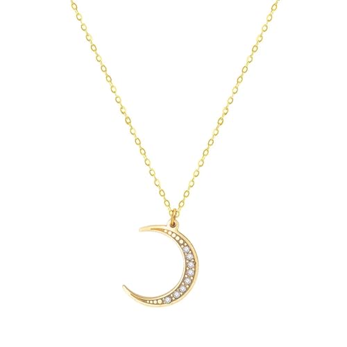 bicup Halskette Ketten Schmuck Herren Frauen Anhänger Necklace Einfache Halbmond-Halskette Schlichte Halbmond-Anhänger-Halsketten Für Frauen von bicup