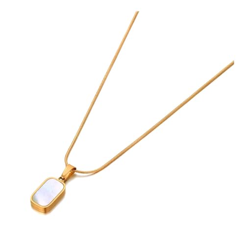 bicup Halskette Ketten Schmuck Herren Frauen Anhänger Necklace Geometrischer Anhänger Halsketten Schmuck Böhmisch Weiß Halskette Gold-Farbe von bicup