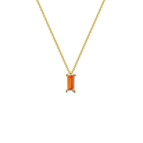 bicup Halskette Ketten Schmuck Herren Frauen Anhänger Necklace Lange Kette Anhänger Halskette Quadratisch Frauen Schlicht Rot von bicup