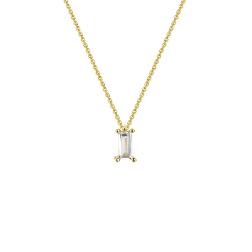 bicup Halskette Ketten Schmuck Herren Frauen Anhänger Necklace Lange Kette Anhänger Halskette Quadratisch Frauen Schlicht Weiß von bicup