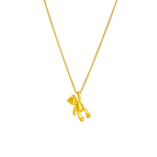 bicup Halskette Ketten Schmuck Herren Frauen Anhänger Necklace Niedlicher Bär Anhänger Halskette Für Frauen Mädchen Schlüsselbeinkette Liebhaber von bicup