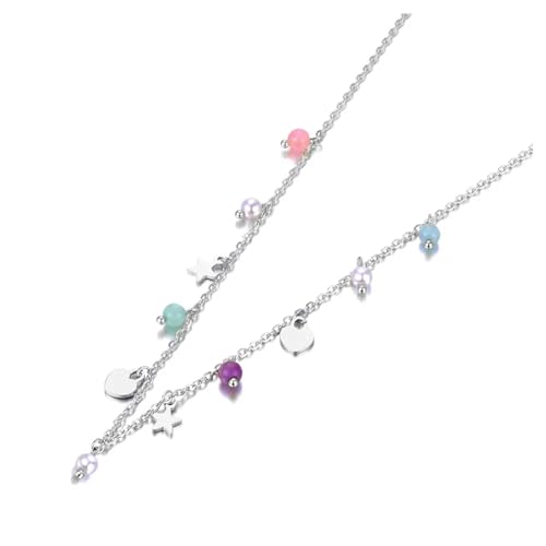 bicup Halskette Ketten Schmuck Herren Frauen Anhänger Necklace Perlen Handgemachte Kette Halskette Für Frauen Herz Star N23014P von bicup