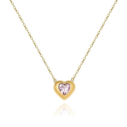 bicup Halskette Ketten Schmuck Herren Frauen Anhänger Necklace Rosa Herz Anhänger Halsketten Für Frauen Halskette Hochzeit von bicup