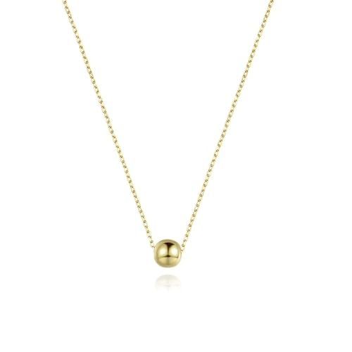 bicup Halskette Ketten Schmuck Herren Frauen Anhänger Necklace Schlichte Perlen Anhänger Lange Kette Halskette Klein Definitiv Gold von bicup