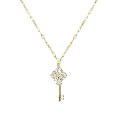 bicup Halskette Ketten Schmuck Herren Frauen Anhänger Necklace Schlüsselanhänger Halskette Für Frauen Damen Schlüsselbeinkette von bicup