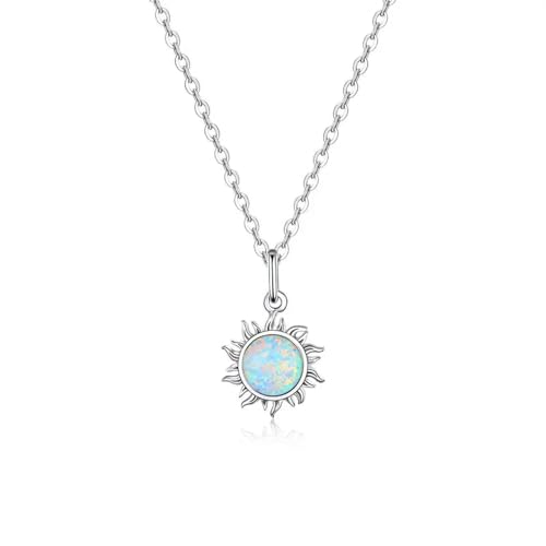 bicup Halskette Ketten Schmuck Herren Frauen Anhänger Necklace Weiße Sonne Anhänger Halskette Apollo Kette Halsketten Für Frauen Platiniert von bicup