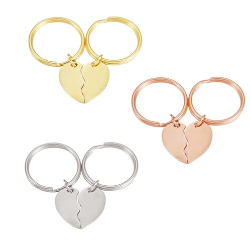 bicup Keyrings Keychains Damen Key Ring Herren Key Chains Blank Split Heart Schlüsselanhänger Damen Herren Familie Gemischt von bicup