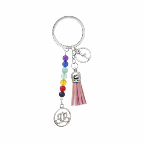 bicup Keyrings Keychains Damen Key Ring Herren Key Chains Lotus Blume Yogi Schlüsselanhänger Frauen Schlüsselanhänger Schmuck Rosa von bicup